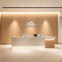 Comptoir d'accueil minimaliste avec rangement pour bureaux commerciaux, halls d'hôtels, immeubles de bureaux et centres commerciaux
