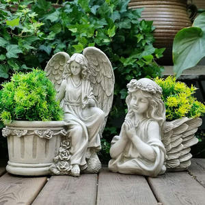 Adorno Decorativo de Resina con Forma de <span class=keywords><strong>Busto</strong></span> de Ángel para Interiores, Balcón, Jardín, <span class=keywords><strong>Maceta</strong></span>, Patio, Artesanía en Resina - Product Image 4