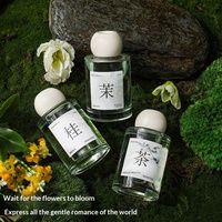 Diffuseur d'arômes sans flamme, série florale créative, bouteille en verre, pour maison, chambre, voiture, parfum léger, longue durée 60-90 jours, avec bâtonnets