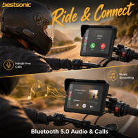 Reproductor Multimedia Portátil Bestsonic de 5 Pulgadas para Auto con Sistema Android Auto, GPS, Pantalla y Carplay para Motocicletas