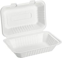 9 "x 6" Compartiment unique Sortez les conteneurs alimentaires Bagasse Jetable Clamshell to Go Conteneurs