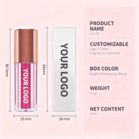 Gloss à lèvres transparent de haute qualité de marque privée, tube à lèvres rose doré, vente en gros, rouge à lèvres liquide brillant longue durée, imperméable
