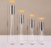 Flacon de parfum rond en verre à bille, vide, fin et luxueux, finition mate rose, 5 ml, 10 ml, 15 ml