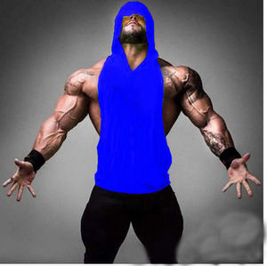 Canotta Estiva Casual in Cotone con Cappuccio Personalizzata per <span class=keywords><strong>Uomo</strong></span>, Traspirante, ad Asciugatura Rapida, Ecologica, Anti-Pilling, per Bodybuilding e Muscoli - Product Image 3