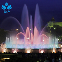Tanzender Springbrunnen 5m Strahlhöhe 36 Düsen 18kW Korrosionsbeständiger Stahl Rostfrei mit Intelligenter SPS Helle LED-Strahlen für Familienparks