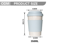 Gobelet écologique de 12 oz/350 ml, portable, compatible micro-ondes et lave-vaisselle, gobelets en plastique durables pour café chaud - Product Image 4