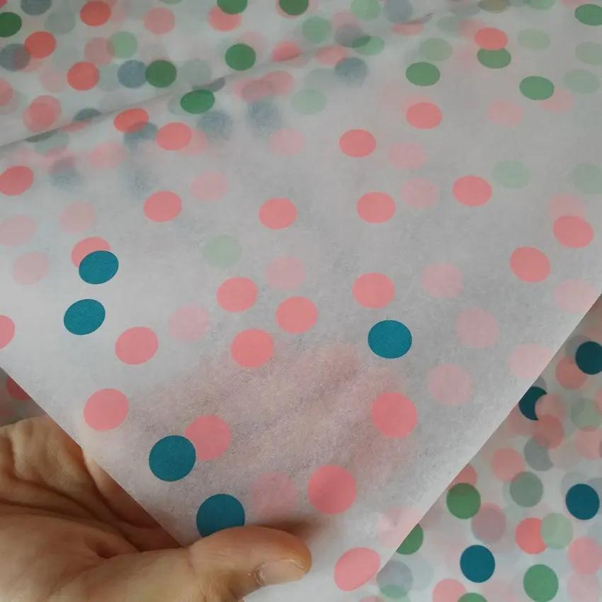 ขายส่งที่มีสีสัน Polka Dots พิมพ์กระดาษทิชชูกระดาษของขวัญห่อผ้าไหมกระดาษ