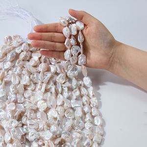 5a חם מכירה בצבע לבן טבעי מים מים מתוקים פנינה 16-20 מ "מ אש אש גדול בררוק פנינים גדילי תכשיטים - Product Image 4