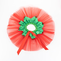 Jupe tutu de Noël rouge et verte, jupe courte, bandeau de Noël avec un ensemble de petites boules pour déguisement de cosplay CS093
