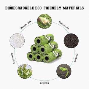 ถุงเก็บอุจจาระสุนัขแบบขายส่ง พิมพ์โลโก้ได้ เป็นมิตรกับสิ่งแวดล้อม ย่อยสลายได้ 100% คุณภาพสูง - Product Image 3