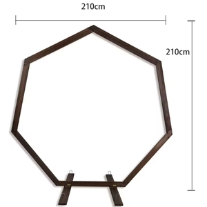 Arche <span class=keywords><strong>de</strong></span> <span class=keywords><strong>mariage</strong></span> en bois en forme <span class=keywords><strong>de</strong></span> heptagone pour la décoration <span class=keywords><strong>de</strong></span> jardin, <span class=keywords><strong>toile</strong></span> <span class=keywords><strong>de</strong></span> <span class=keywords><strong>fond</strong></span> pour fête <span class=keywords><strong>de</strong></span> <span class=keywords><strong>mariage</strong></span> <span class=keywords><strong>champêtre</strong></span> en extérieur - Product Image 2