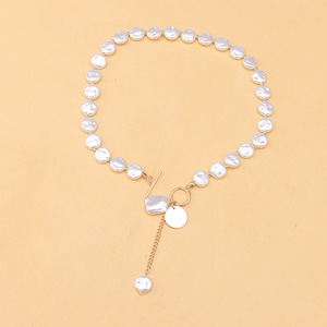 Collier de perles blanches baroques avec fermoir en argent, pendentif, cadeau pour femme, bijoux, origine Yiwu - Product Image 5