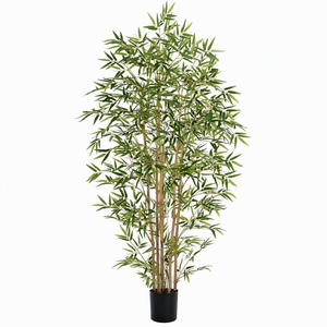 Plante artificielle en bambou de 1,80 m de haut, arbre en soie artificielle avec 6 troncs réalistes pour la décoration intérieure, le bureau, le salon - Product Image 1