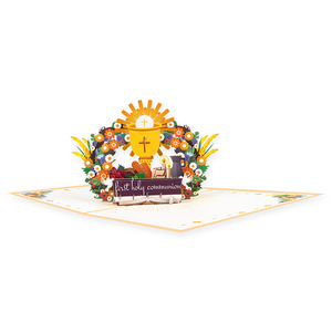 Tarjeta de felicitación 3D de primera comunión con diseño de Cruz religiosa para niño niña Iglesia celebración recuerdo regalo - Product Image 5