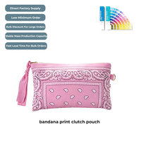 Pochette personnalisée à imprimé bandana, motif cachemire, avec fermeture éclair, trousse de maquillage, pochette à logo personnalisé, sac de rangement de voyage