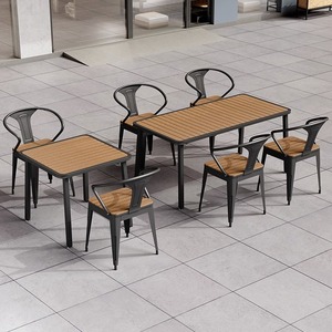 Waterproof Anti-corrosion Sun Protection Restaurant Furniture Commercial Hotel Use Modern Design <b>Plastic</b> Wood <b>Outdoor</b> Dining - Product Image 4