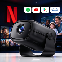 Mini projecteur intelligent, résolution native 720P, décodage 4K, connexion WiFi BT sans fil, applications mainstream préinstallées pour la maison et le camping