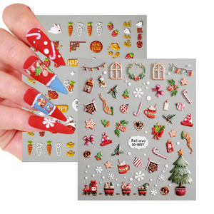 Autocollants pour ongles de Noël, décalcomanies autocollantes, pegatinas, rennes, flocons de neige, bonhomme de neige, étoiles de Noël, fournitures pour ongles, art des ongles D - Product Image 2