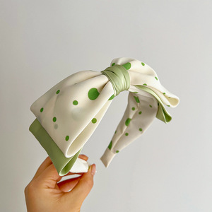 Clarmer Koreaanse Mode Groene Serie Knoop Kruis Haai Vrouwen Haaraccessoire Handgemaakte Aangepaste Stof Hoes Boog Hoofdband - Product Image 6