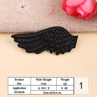 Patchs brodés en forme d'ailes d'ange noires et blanches, à coller sur les vêtements, patch décoratif pour vestes, jeans, sacs, bricolage