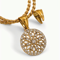 Pendentif en acier inoxydable épaissi avec fermoir, accessoires de bijouterie, vente en gros, stock disponible