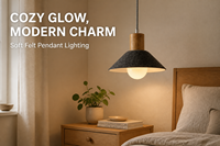 Luminaire suspendu LED Kedong, abat-jour en tissu feutre PET, hauteur réglable, E27, 3500K, blanc chaud, lampe de plafond pour salle à manger