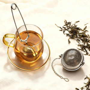 Đầy Màu sắc Snap bóng trà lọc thép không gỉ trà Infuser lọc với xử lý cho lá lỏng lẻo trà gia vị gia vị bán buôn - Product Image 1