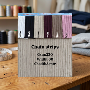 Tela de Punto Acanalado con Rayas de Cadena Premium, 230 GSM, Textil de Poliéster para Sarees, Prendas de Vestir y Moda - Product Image 3