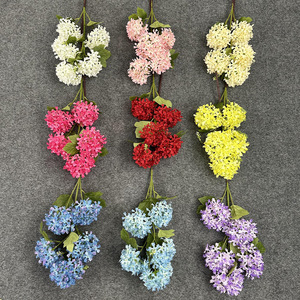 Ramo de Hortensias de Seda Artificial con 5 Cabezas de Copo de Nieve Simulados, Decoración de Boda, Flores de Plástico - Product Image 1