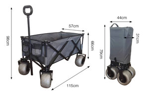 Carrito Plegable de Cuatro Ruedas Personalizable OEM con Ruedas de Globo, Estructura de Malla, para Playa, Jardín, Camping y Senderismo - Product Image 4