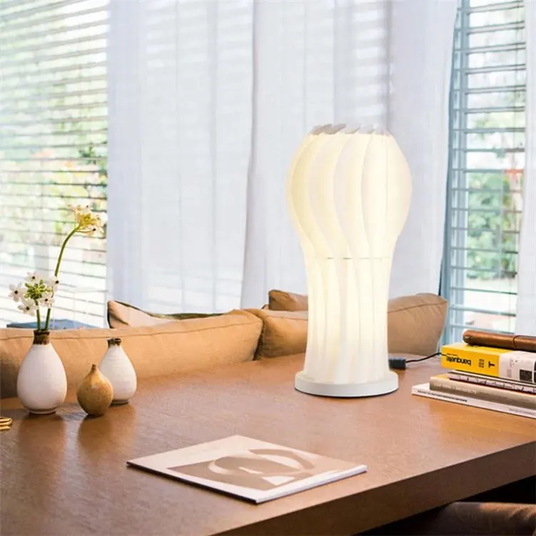 Modern White Pvc Desk Lamp Metal Living Room Decoration Bedside Table Lamps