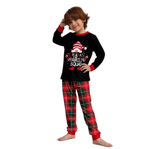 Conjuntos de pijamas navideños a juego para la familia, con estampado de letras, diseño de gnomos, a cuadros rojo y negro, camiseta de manga larga y pantalones, ropa de dormir, venta al por mayor, personalizado - Product Image 6