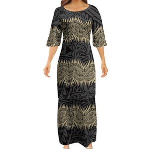 Mới Tùy Chỉnh Lavalava Polynesian Tribal In Saman Puletasi Set Phụ Nữ Cộng Với Kích Thước Quần Áo Womens Tops Và Maxi Váy 2Pcs 9xl - Product Image 3