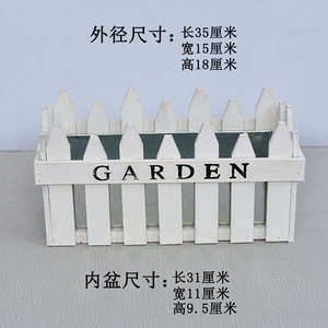Jardinières décoratives rustiques en bois faites à la main pour la maison et le jardin, plateaux à herbes et pots de fleurs - Product Image 3