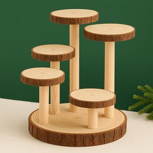 Présentoir à plusieurs niveaux en bois massif naturel <span class=keywords><strong>de</strong></span> qualité supérieure pour plantes succulentes, figurines d'<span class=keywords><strong>action</strong></span> et support <span class=keywords><strong>de</strong></span> <span class=keywords><strong>rangement</strong></span> pour la décoration intérieure - Product Image 5