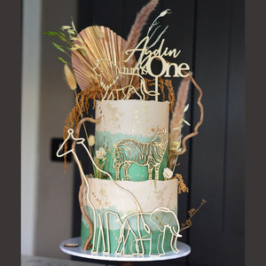Honey And Sweetness Animal <b>Cake</b> Decor <b>Wooden</b> Elephant Giraffe Plugin <b>Birthday</b> <b>Cake</b> Topper Ins Style <b>Cake</b> Decoration - Product Image 1