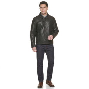 Men's <b>Leather</b> Motorcycle <b>Jacket</b> Vintage Style Breathable Coated Spring <b>Winter</b> Warm Black Outdoor Plus Size 5XL - Product Image 1
