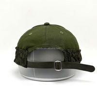 Casquette de baseball en coton personnalisable avec logo brodé, nœud floral en dentelle détachable, structurée, unisexe, à pois ethniques, respirante