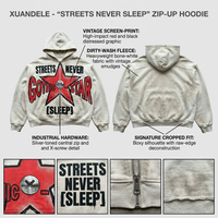Sweat-shirt streetwear en coton épais à coupe carrée, coupe courte, finition délavée à l'acide, fermeture éclair intégrale, imprimé numérique, épaules tombantes, vente en gros