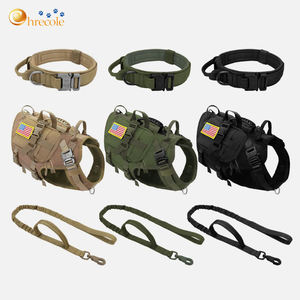 사용자 정의 전술 패딩 무거운 의무 조정 가능한 패션 서비스 개 목걸이 가죽 끈 배낭 하네스 스카프 큰 개를위한 풀 세트 없음 - Product Image 2