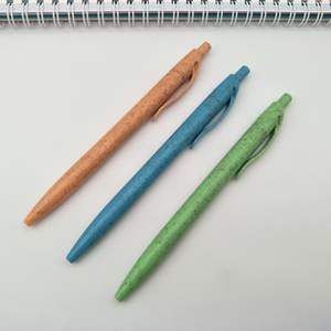 Elite Eco Click Ball Pen Degradable Wheat Straw with 1.0mm <b>Writing</b> Width Logo Pen for Promotions - Product Image 2