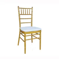 Golden Metal Wedding Chair with Cushion, Stackable Event