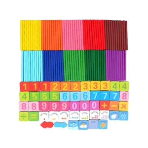 Brinquedos de madeira montessori, brinquedos coloridos para aprendizagem de matemática