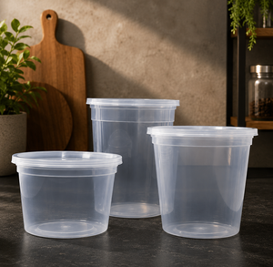Clear Disposable PP <b>Plastic</b> Deli Cups with <b>Lids</b>, Food Storage <b>Containers</b> for Takeout, Desserts, Sauces and Catering - Product Image 6