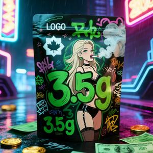 Bolsas de Plástico para Galletas con Logotipo Personalizado Impreso al por Mayor, con Cierre a Prueba de Niños para Empaque de Gomitas, Bolsas Mylar Ziplock de 3.5g - Product Image 1