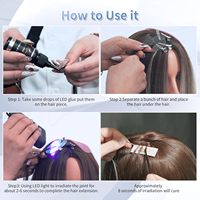 Machine à extensions capillaires V Light, lampe UV portable 405 nm à polymérisation rapide pour extensions de cheveux humains pour femmes