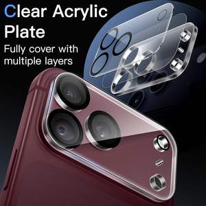 Protection d'objectif d'appareil photo personnalisée transparente 9H, claire, 2.5D, anti-rayures, couverture intégrale, impression soyeuse pour iPhone 18 Pro 18 Pro Max - Product Image 4