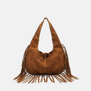 Longlv BB-1 Sacs à main marron turquoise avec pompon toutes saisons - Product Image 4