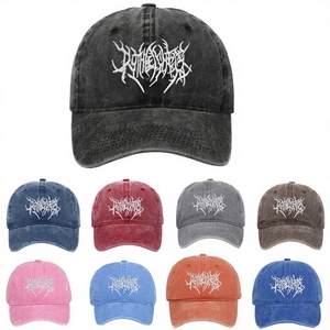 Gorra de Béisbol de Mezclilla Bordada Estilo Gótico Vintage Lavado, Fabricante OEM de Ropa Urbana - Product Image 2