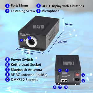 Motor <span class=keywords><strong>de</strong></span> Luz LED <span class=keywords><strong>de</strong></span> <span class=keywords><strong>Fibra</strong></span> Óptica <span class=keywords><strong>de</strong></span> 30W con Temperatura <span class=keywords><strong>de</strong></span> Color Ajustable (CCT) <span class=keywords><strong>y</strong></span> Control Remoto - Product Image 3
